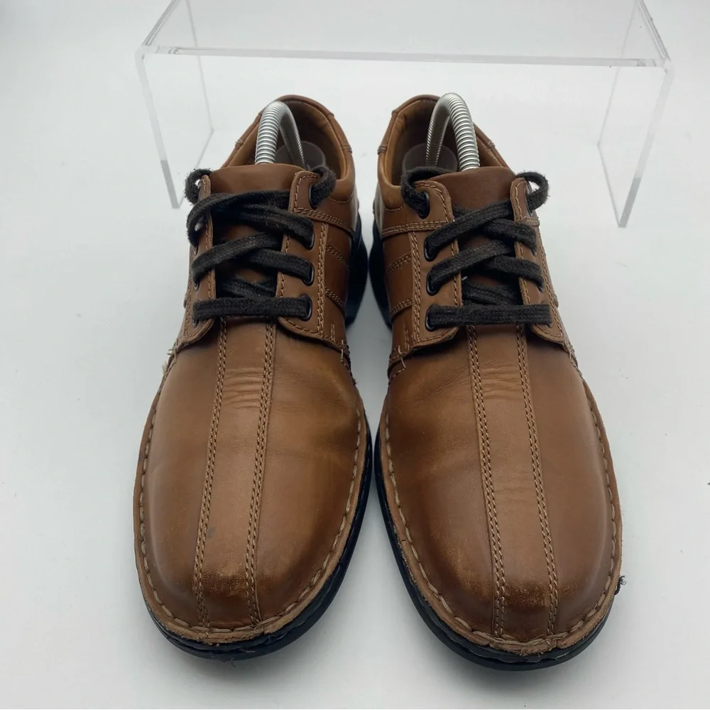Clarks Ortholite Men Size 7 Shoes Brown Leather Dress Oxford Walking Lace Up